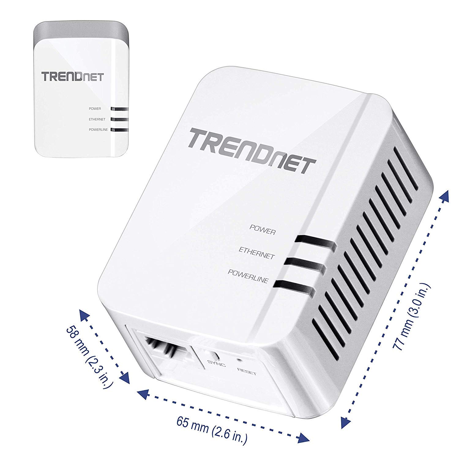TRENDnet Powerline 1300 AV2 Adapter Kit, Includes 2 x TPL-422E Powerline Ethernet Adapters, IEEE 1905.1 & IEEE 1901, Gigabit Port, Range Up to 300m (984 ft), Simple Installation, White, TPL-422E2K