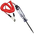 TuNan 6V-12V-24V DC Car Circuit Tester Light, Professional Auto Voltage Continuity Test, Automotive Electrical Volt Test Light/Long Probe for Wire/Fuse/Socket and More - Red