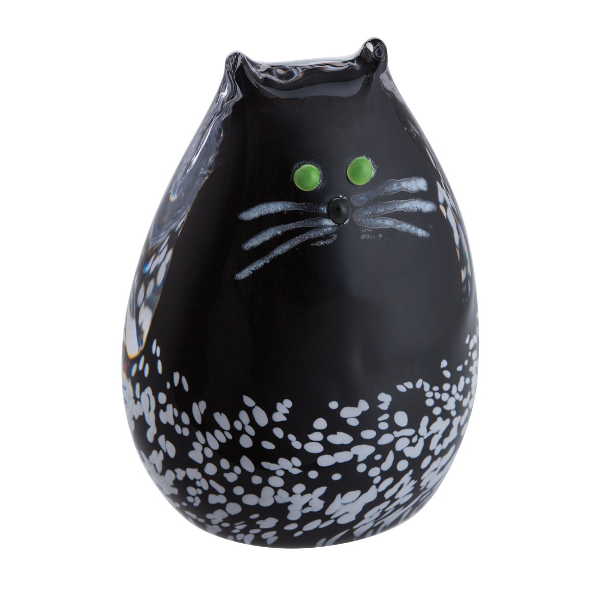 Caithness Glass Black and White Cat Paperweight | Black and White | 105mm x 75mm | Handcrafted in Scotland | A loveable collection of our favourite feline friends | Ornamental | Boxed