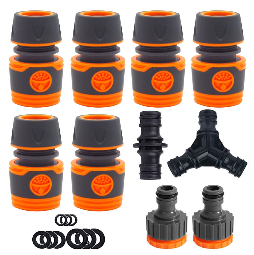Garden Hose Connector, Hose Coupling 1/2 Inch, Hose Connector, Garden Hose Quick Coupling, for Car Washing and Hose Connection, Pack of 10