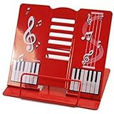 Piano Book Stands & Holders for Reading Large Textbooks Display for Desk Bookrest Document Holder (Red)