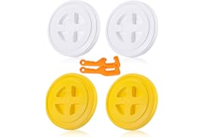 ZAIXIA 4 Pieces 5 Gallon Bucket Lid with Bucket Lid Opener,Plastic Storage Bucket Leak-Proof Screw Seal Lids,Pet Food Storage Container Lid for Home Paint Storage Buckets