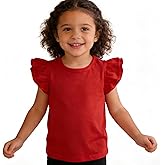 Kids Blouse Plain Ruffle Sleeve Top Toddler Girls Solid Color T-Shirt Baby Girl Cotton Casual Clothes