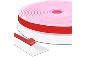 Lunghaa Silicone Weatherstripping Shower Glass Door Seal, Self-Adhesive Window Weather Strip, Peel and Stick Weatherstrip for Anti-Collision, Soundproof and Waterproof (Translucent, 20FT x 1IN)