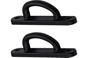 XDDPRO 2 PCS Rotary Latch D Shape Striker Plates Compatible with Century Leer Truck Cap Parts 100LE 100XL D-Loop Striker Plate Truck Caps Replaces 5423020000 Black