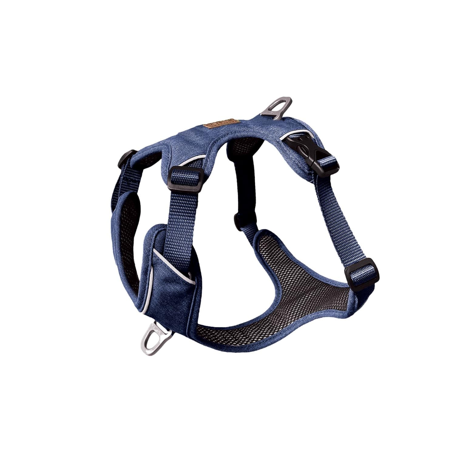 KYFLIE - No-Pull Reflective Dog Harness for Training & Daily Walks - Adjustable & Breathable Y Harness - Front & Back Leash Attachments - XS - Urban Dark Blue