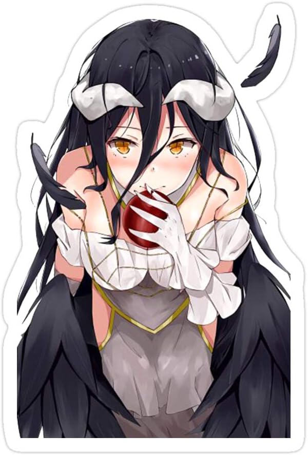 VFreeM (3 PCs/Pack) Overlord Albedo 3x4 Inch Die-Cut Stickers Decals for Laptop Window Car Bumper Helmet Water Bottle