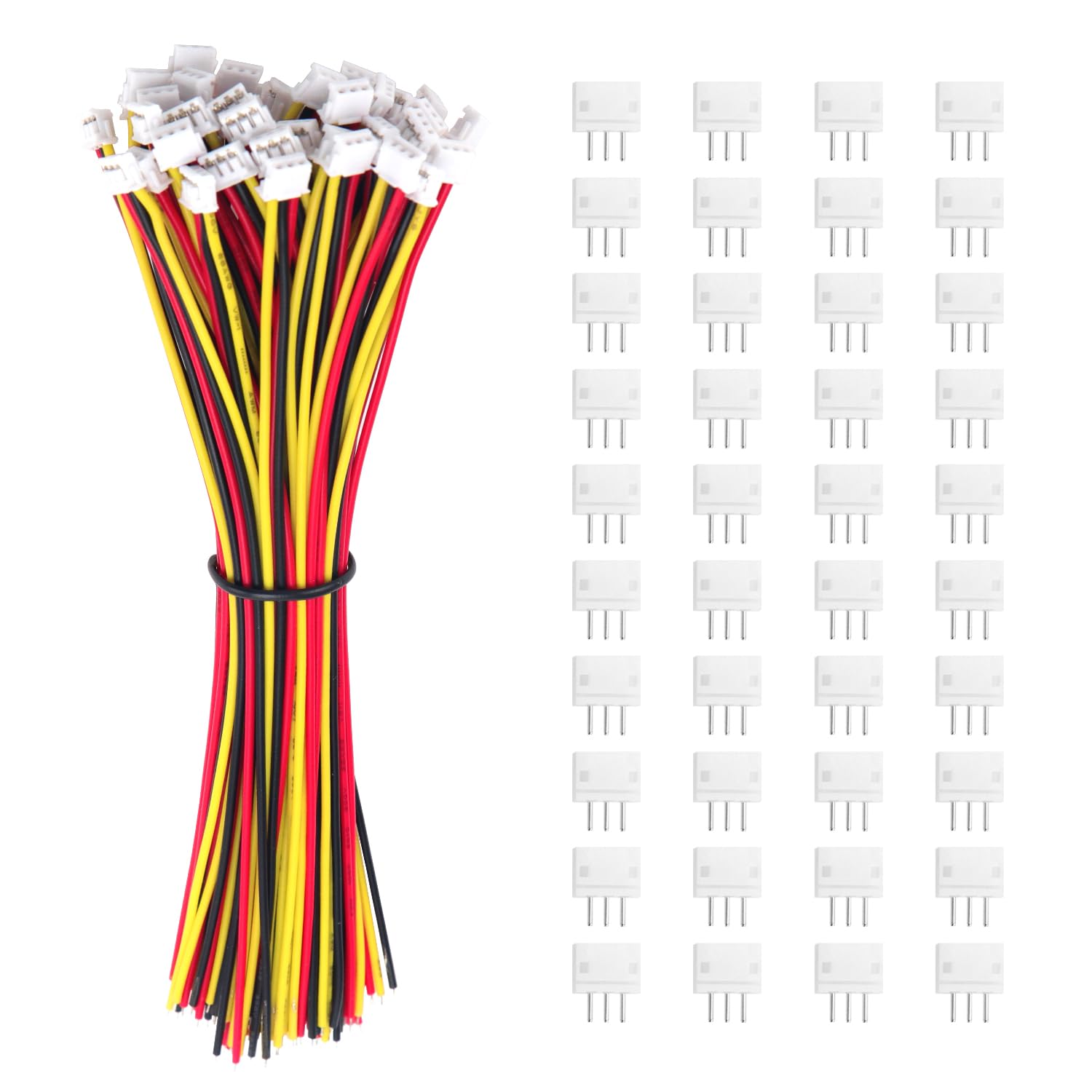 Lyeteung 40 Sets Mini Micro JST 1.5 ZH 3 Pin Connector Plug Male with 150mm 26AWG Cable & Female Connector