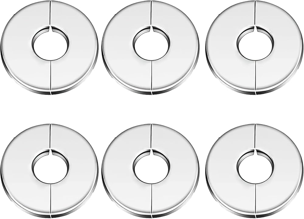 suyli 6x Stainless Steel Pipe Covers 28mm Split Flange Rosette Collars Chrome