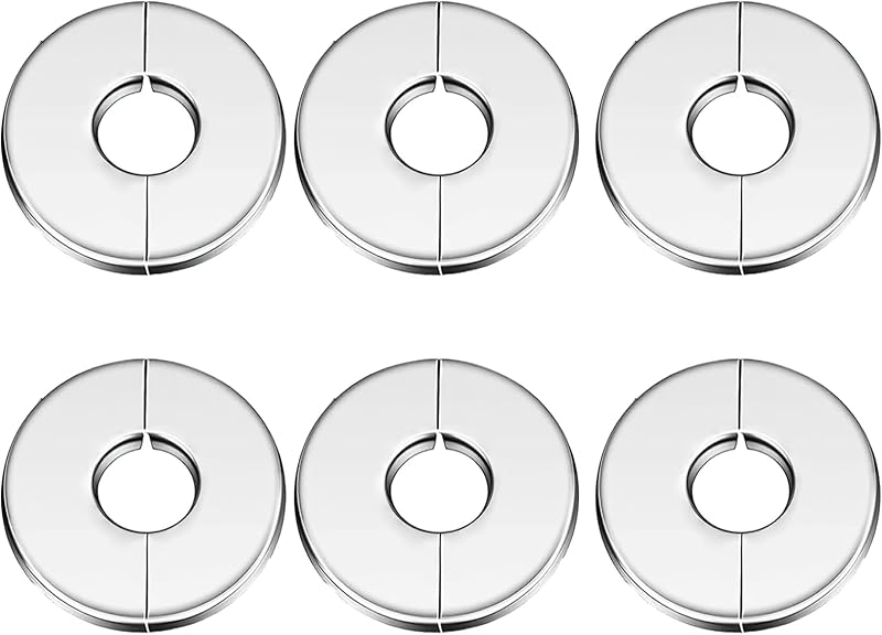 suyli 6x Stainless Steel Pipe Covers 28mm Split Flange Rosette Collars Chrome