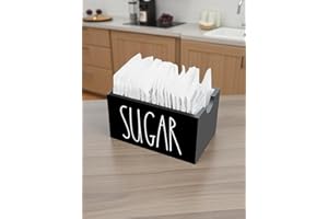 Sugar Packet Holder for Coffee Bar, Tea Bag Organizer for Office Restaurant Home Black