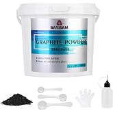 BAYISAM 1.5LBS Pure Graphite Powder，3000 Mesh Microfine Powdered Graphite | Dry Graphite Lubricant Powder for Locks, Bearings, Fishing Reels, Pinewood Cars,Paintings