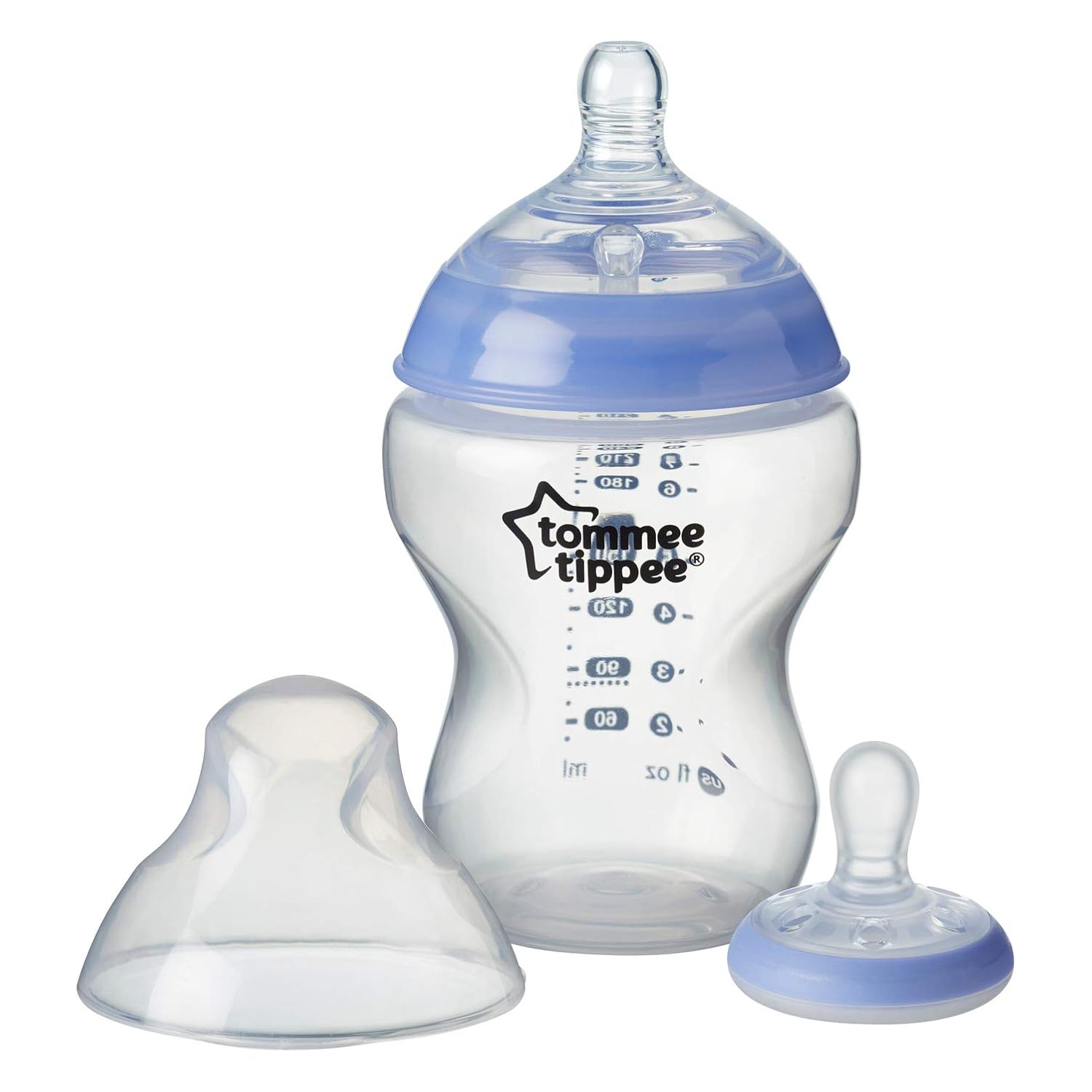 baby bottle closest to breast
