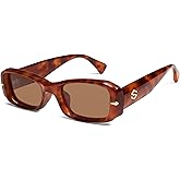 SOJOS Retro Rectangle Polarized Sunglasses Women Men 90s Sunnies UV Protection Womens Mens Sun Glasses SJ2366