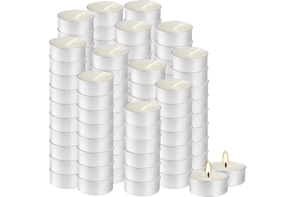 Bulk 200 Pack Tealight Candles, 4 Hour Burn Time,Dinner Candle Set with Cotton Wick,Perfect for Anniversaries Decorative Even