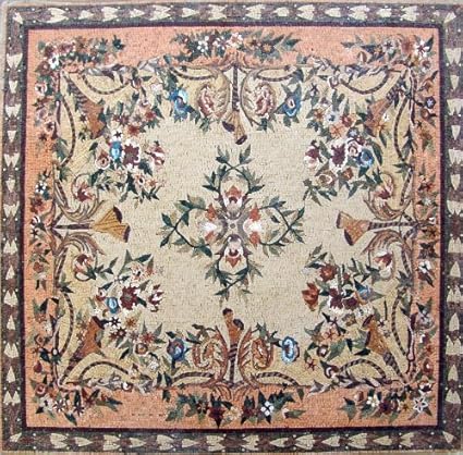 Mozaico 80x80 Tappeto Di Marmo Fiore Mosaico Di Pietra Arte