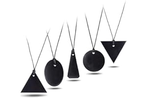 Heka Naturals Shungite Crystal Necklace Pendants Set | Healing Crystals & Chakra Necklace - Gemstone Jewelry for Men & Women - Spiritual and Joyous Gifts