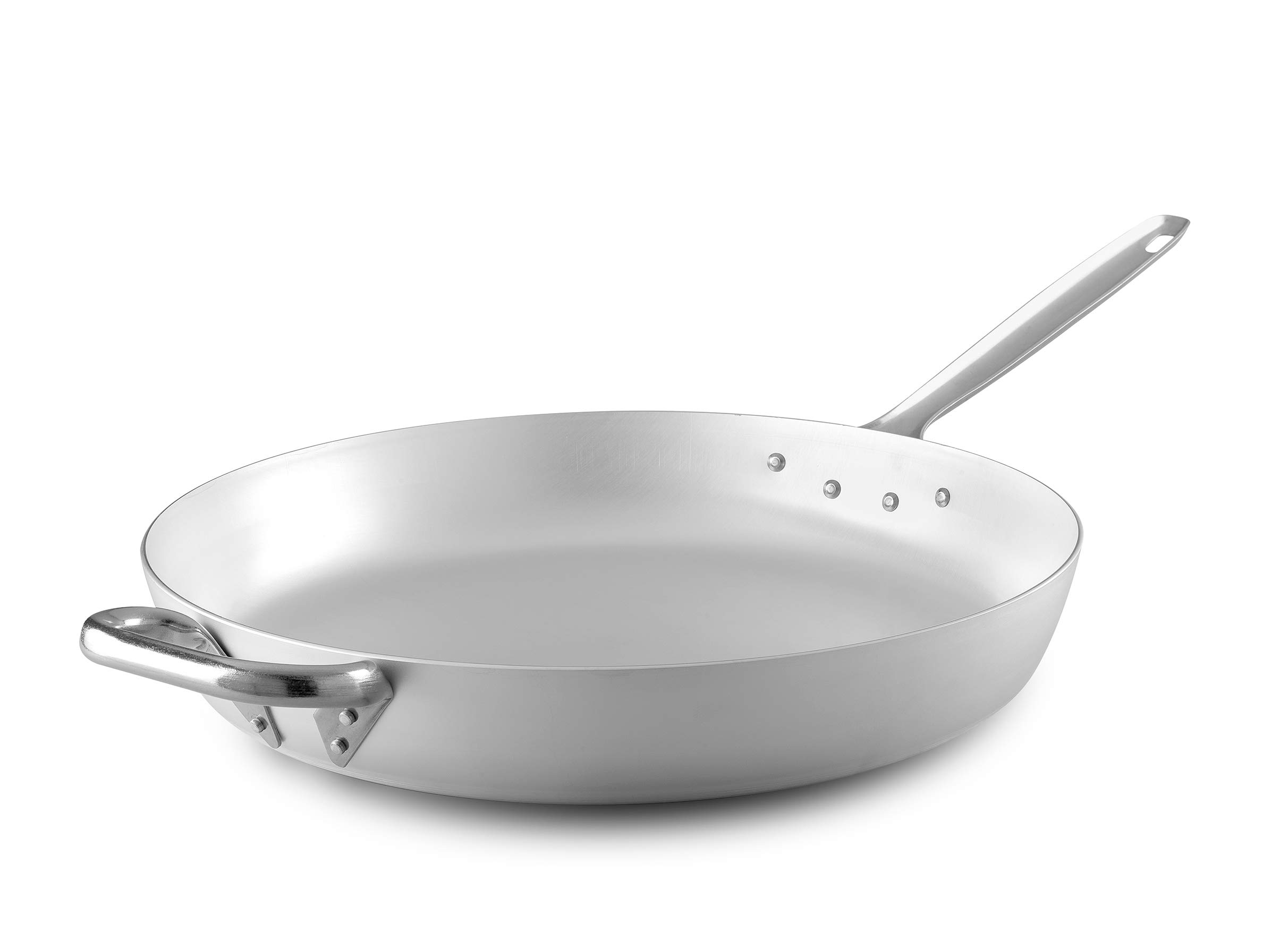 Pentole Agnelli ALMA11150 Straight Frying Pan 3 mm Thick With Stainless Steel Tubular Handle, Diameter 50 cm