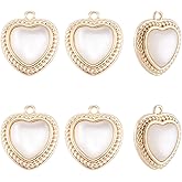 Beebeecraft 1 Box 8Pcs Pearl Heart Charms 18K Gold Plated Brass 3D Natural Shell Pearl Love Pendants Charms for Jewellery Making Necklace Bracelet DIY Crafts