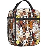 PDRYLY Cute Dog Lunch Bag for Kids boys girls Women Men,Reusable Insulated Lunch Box,Large Capacity Tote Bag for School, Work, Picnic, Travel (Cute Dog, One Size)