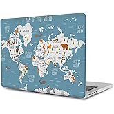 Case Compatible with MacBook Air 13 inch Case 2022 2021 2020 2019 2018 Release M1 A2337 A2179 A1932, Plastic Hard Shell Case Cover for Mac Air 13 Retina with Touch ID, World Map