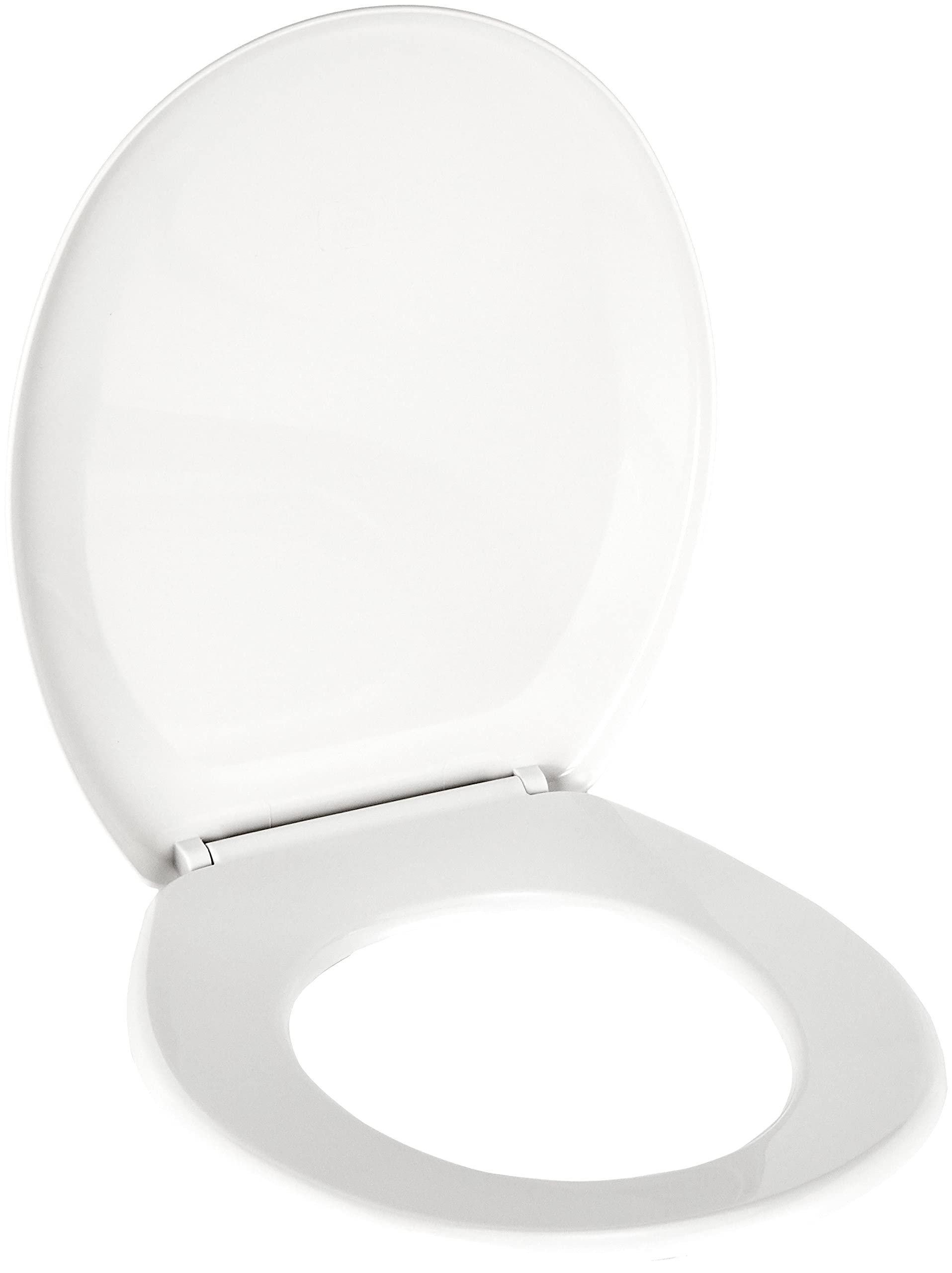 BEMIS Ashford Thermoplast White Toilet Seat | WC seat with Plastic Bumpers Molded into The seat | Metal Hinge | Unbreakable and Recyclable Long-Lasting thermoplastic | Easy Installation