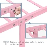 Yaheetech 3ft Single Bed Metal Slatted Frame Cloud Headboard Pink view 7