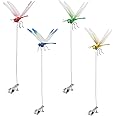 UGpine 4PCs Fake Dragonfly Clips,Outdoor Simulation Dragonfly Clip,Natural Organic Concept Insert Pole Clip,Gardening Decoration Insert Plaque Patio Garden Decoration, S-231