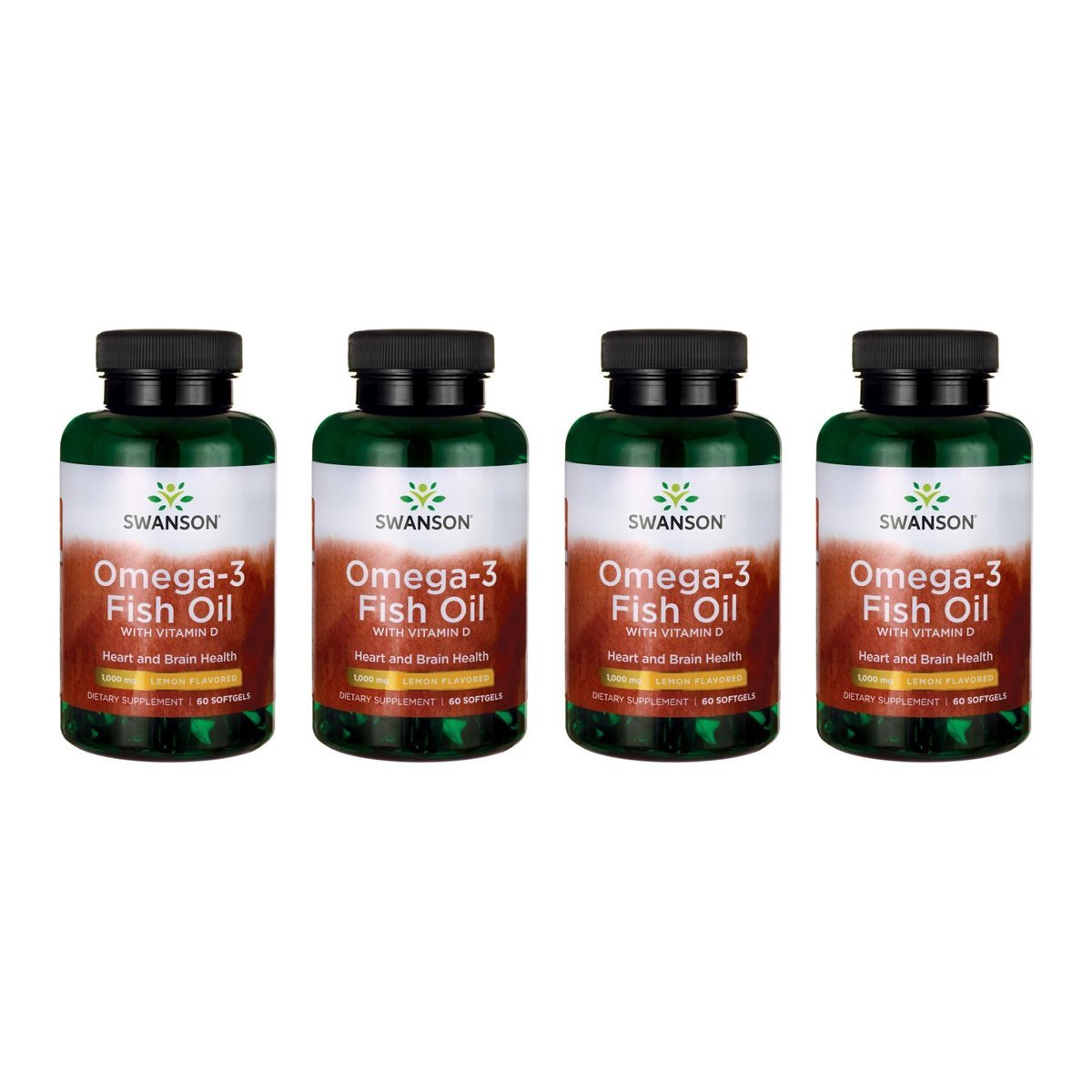 Amazon.com: Swanson Omega-3 Fish Oil with Vitamin D - Lemon Flavored 1,000 mg 60 Sgels 2 Pack: Health & Personal Care