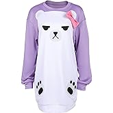 Eusnady Mira Costume Demon Anime Mira Cosplay Pajamas Purple Bear Hoodies Hair Ring Halloween Outfits