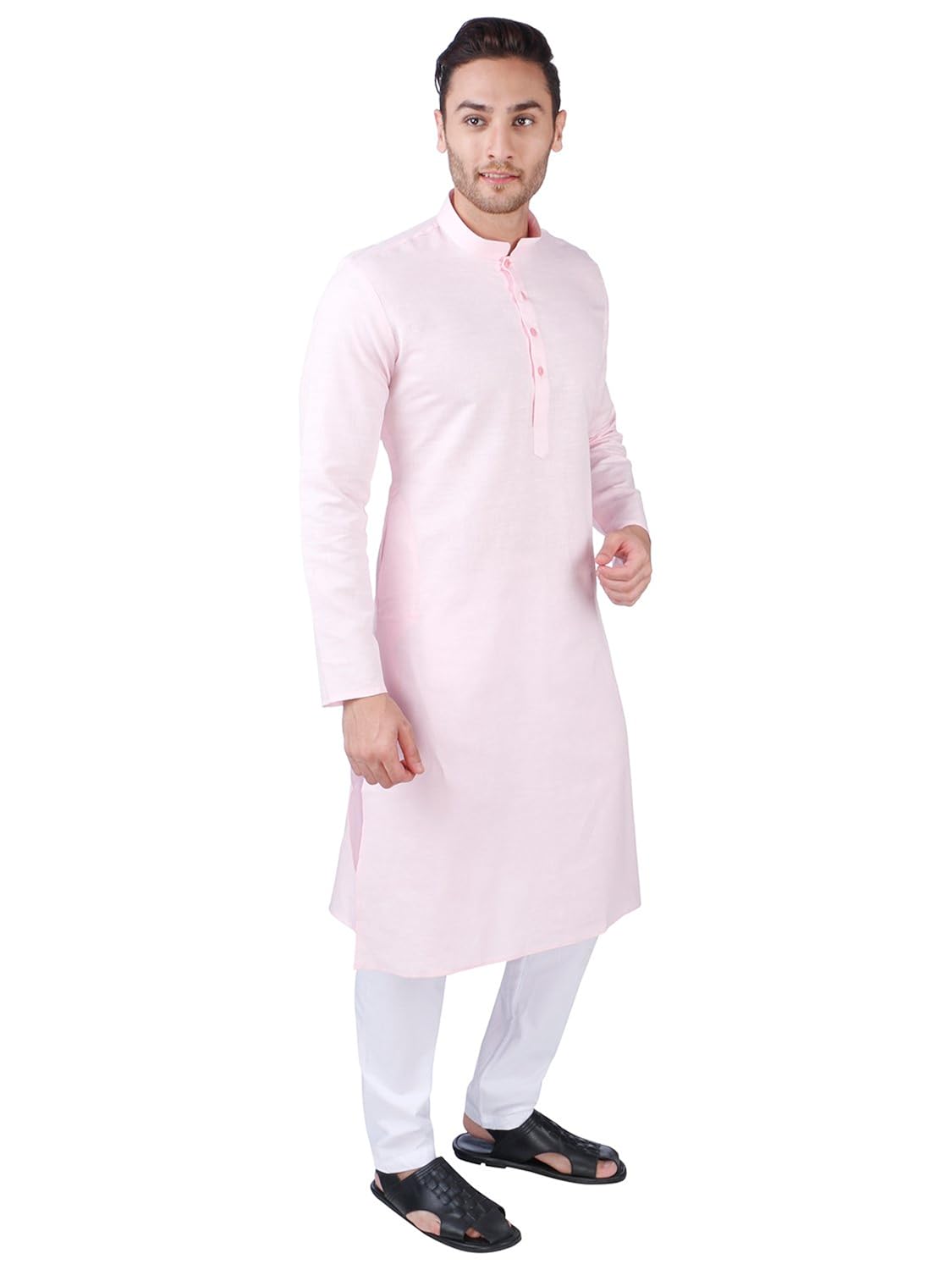 rajubhai hargovindas men's linen blend long kurta