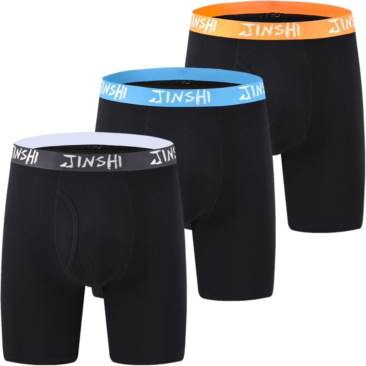 JINSHI Mens Cotton Stretch Underwear Boxer Briefs