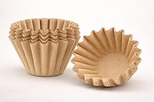 2–4 Cup Basket Coffee Filters, Disposable Coffee Filter Papers, 185 x 50 x 67.5 mm, for 185mm Pour Over Drippers (200, Unblea