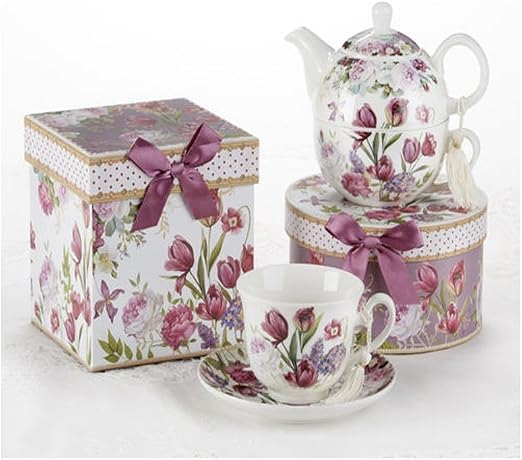 Amazon Com 3 5 Porcelain Cup Saucer In Gift Box Tulip Cup