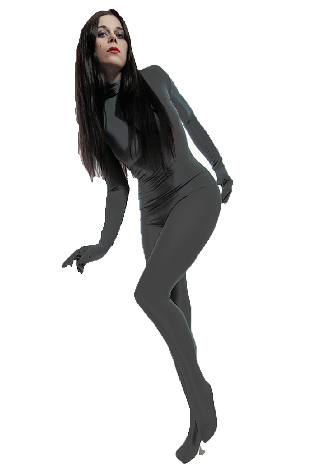 YourFetishWorld Grey Lycra Overall Catsuit with disjoined Hood. Size XXL