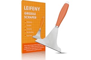 LEIFENY Griddle Scraper, Scrape Tool for Grill Flat Top, Heavy Duty, Multi-Functional, Great Accessories for Cooking and Cleaning