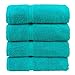 Chakir Turkish Linens Premium Cotton Absorbent Turkish Towels (Bath Towel - Set of 4, Aqua Blue)