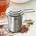 Tea Infuser - Stainless Steel + Tea Scoop Spoon – Easy to Use - Brew in Standard to Large Mugs, Extra Fine Mesh Strainer to Filter Loose Leaf Tea – Long Cool Touch Handle