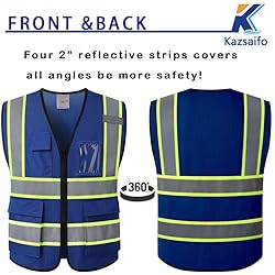 Kazsaifo Reflective Safety Vest for Men Women with