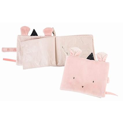 Moulin Roty MR664312 Baby Fotoalbum aus Stoff Maus rosa