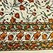 India Arts Cotton Floral Tablecloth Rectangle Amber Olive White Kitchen Dining Linen