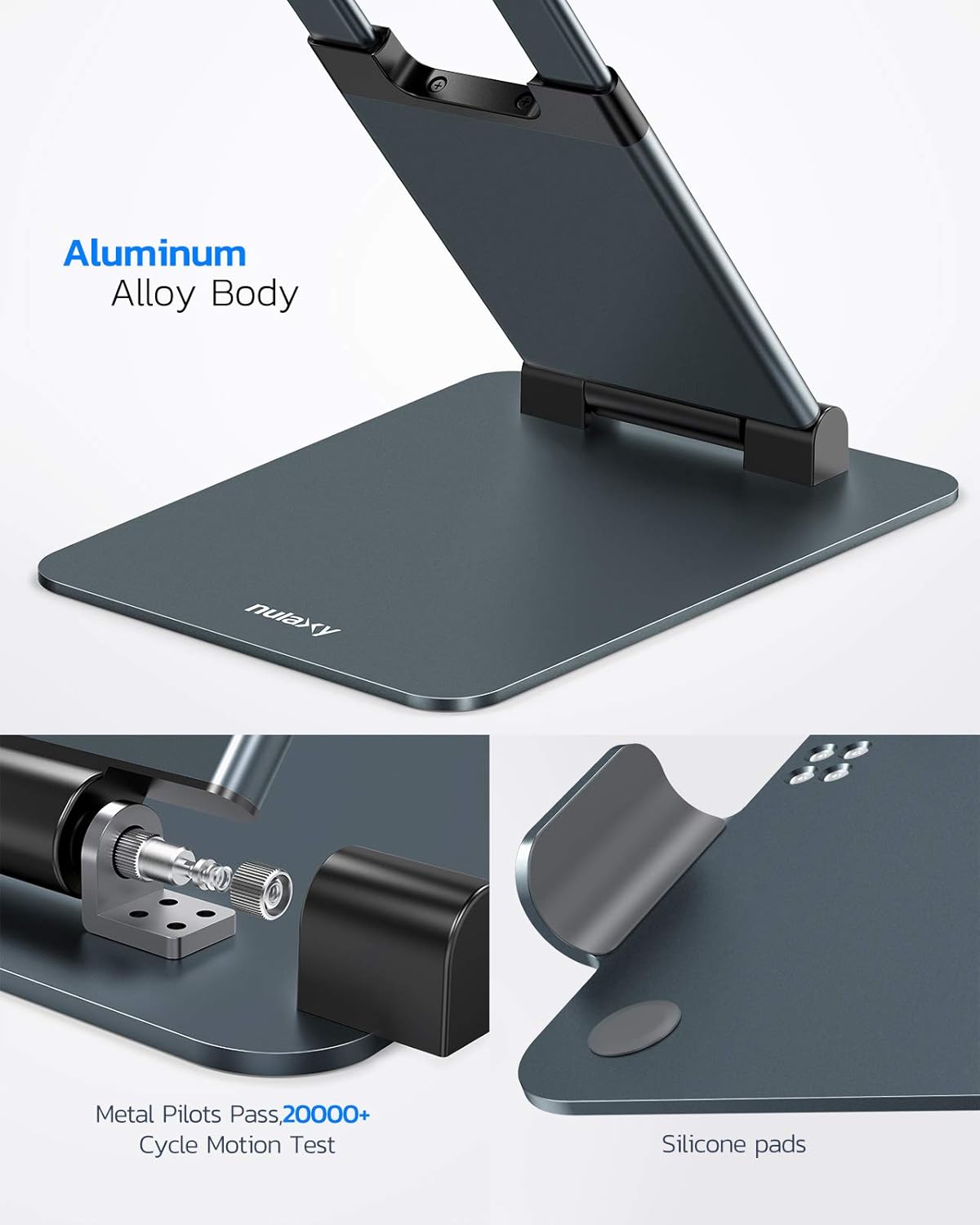 Nulaxy Laptop Stand for Desk, Ergonomic MacBook Stand and Portable Laptop Riser, Adjustable Height up to 21", Compatible with MacBook, All Laptops 10-17" - Space Grey: Office Products