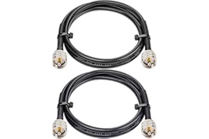 MOOKEERF RG8x Jumper Cable 3ft,2 Pack PL259 Jumper CB Coax Cable 50 Ohm,UHF PL259 Male to Male Low Loss CB Antenna Extension for HAM Radio,VHF Radio,SWR Meter,Antenna Analyzer