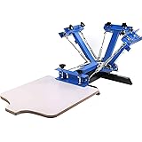 SHZOND Screen Printing Press 4 Color 1 Station Silk Screen Printing Machine 21.7" x 17.7" Removable Pallet Screen Printing Ma