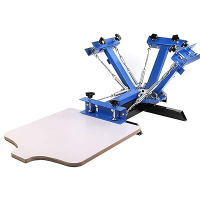 SHZOND طباعة الشاشة اضغط على 4 Color 1 Station Silk Screen Machine 21.7 "x 17.7" آلة طباعة باليه قابلة للإزالة اضغط على تي شيرت DIY Printing ( 1 Station 4 Color )