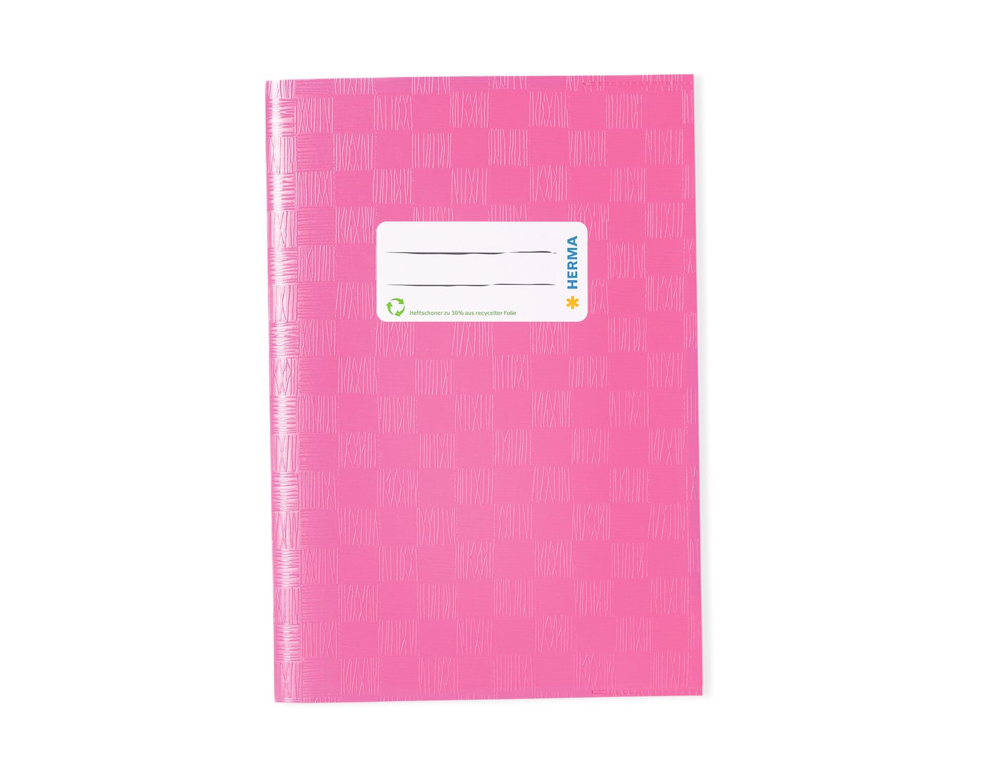 HERMA 7431 Notebook Covers A5 Raffia Pink, Pack of 25, Book Covers with Label & Raffia Structure Made of Durable & Wipe-Clean Polypropylene Film, Notebook Cover Set for School Notebooks, Coloured — image 1