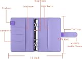 HAUTOCO PU Leather A6 Budget Binder Cover 6 Ring Notebook Purple view 3
