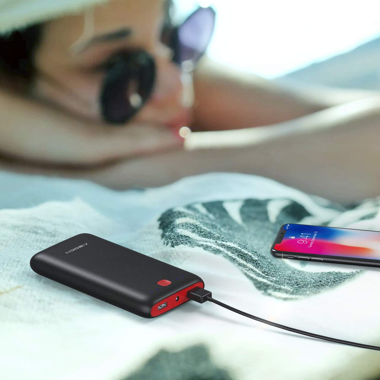 Aibocn 20000mAh Power Bank, High Capacity Portable Phone Charger with Flashlight Ultra Compact Fast Speed External Battery Pack for iPhone, iPad, Android Smart Phone, Tablet and More