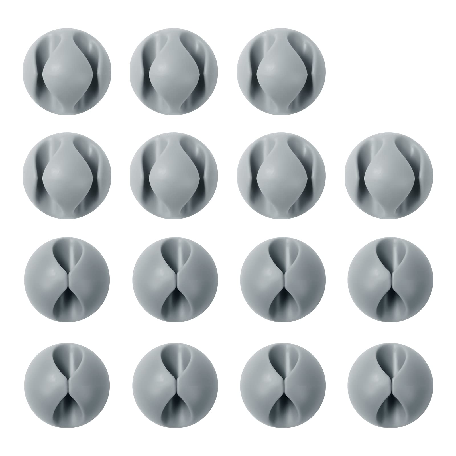 URAQT Cable Clips Holders, 15pcs Cable Clip Organizer Mini Cable Tidy Clips, Desktop Cord Holder Organiser, Charging Cord Cable Management for Home, Office, Car and Desk, Grey
