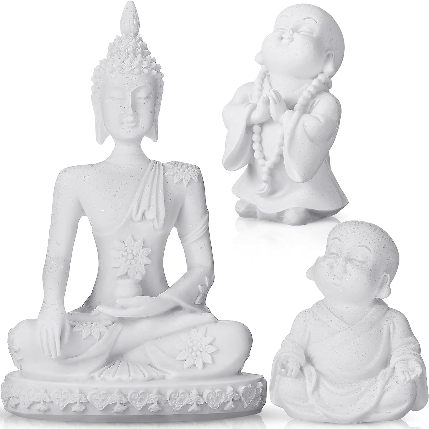 3 Pieces Buddha Fish Aquarium Decoration Sitting Rock Sand Buddha